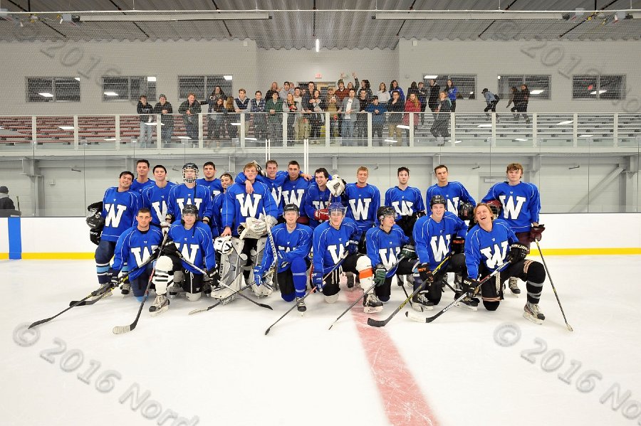 Wheaton College Men\'s Ice Hockey vs Middlesex Community College. - Photo By: KEITH NORDSTROM